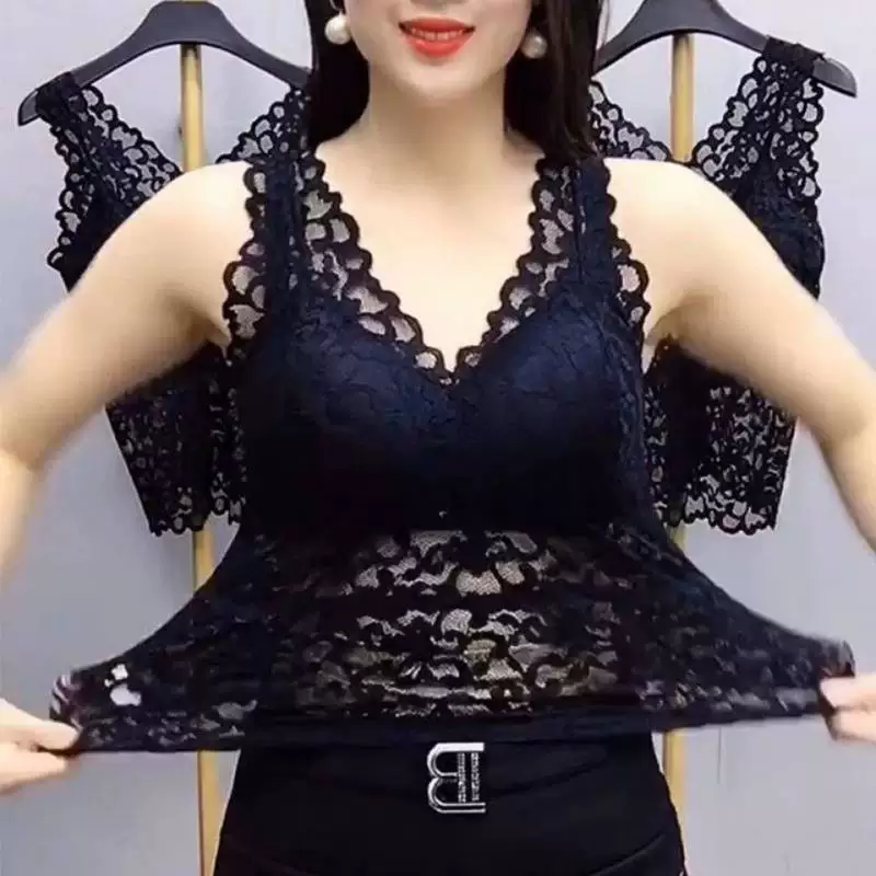 Lace summer bra, fitted long tank top, underwear for students, tube top, plus size, beautiful back, Korean style