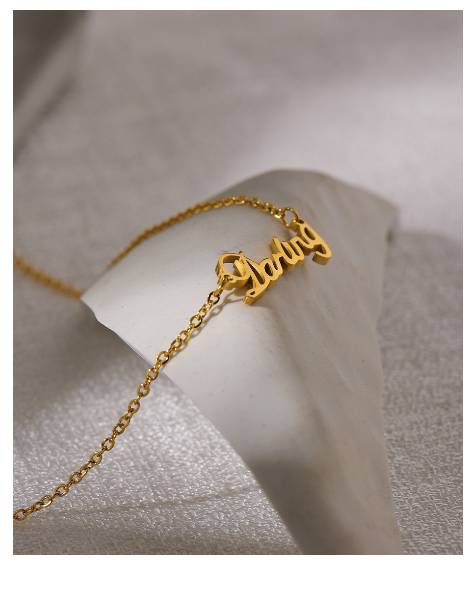 Sweet Letter Titanium Steel Necklace 1 Piece