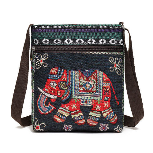 Small Shoulder Bag, Women's Crossbody Canvas Bag, Ethnic Style Woven Cute Phone Bag for Shopping, Single-Shoulder Bag, Wenwo