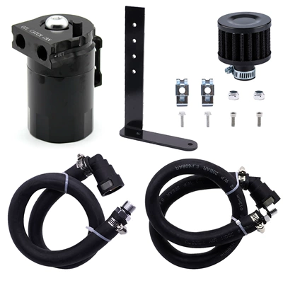 Car Metal Aluminum Fuel Tank Modified Universal Breathable Oil Gun 300ml Aluminum Alloy Fuel Tank Suitable for Ford F150 (Fuel tank) - black
