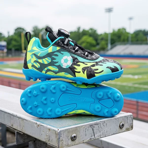 2026 New Cross-Border Model Boys' and Girls' Soccer Shoes with Long Studs and Rotating Buckle Design for Student Daily Training