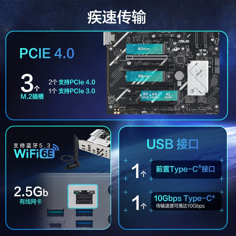 Материнская плата PRIME B840-PLUS WIFI, поддержка процессоров 7800X3D/9800X3D/960