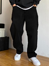 D 11945 Black Denim Pants Men's Loose Fit