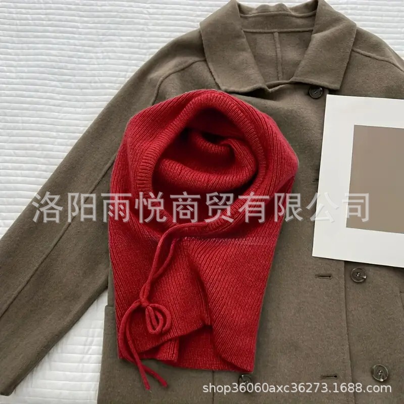 冬季新款帽子女韩系巴拉克拉法帽毛线保暖围脖一体情侣护耳针织帽|undefined