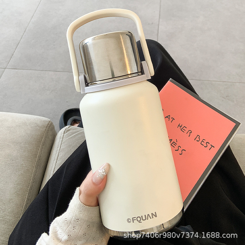简约保温杯大容量带盖可喝水杯高颜值手提便携水壶316不锈钢杯子|undefined