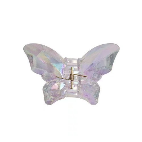 Icy transparent butterfly claw sweet temperament Korean jelly color elegant back of the head shark clip hair clip hairpin hair accessory