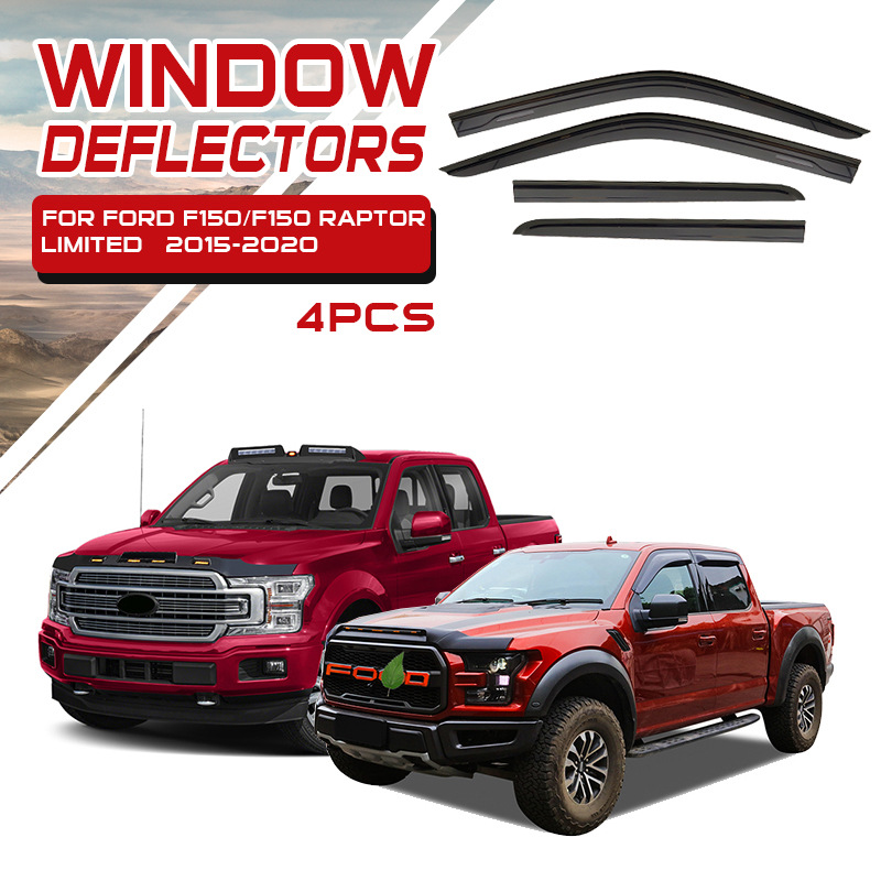 TXR para Ford Ford F150 Raptor Platinum Sunwear Bloqueador de lluvia Ventana de lluvia Modificación de ceja de lluvia Accesorios decorativos