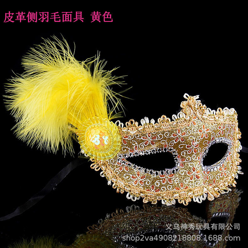 Halloween mascarada princesa máscara Venecia parche pintado máscara hombres y mujeres con Flor Mariposa pluma