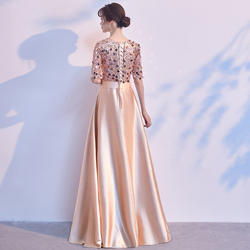 Women's 2026 New Show Costume Solo Dress with Long Length and Glitter, Modern Host Quality Chorus Dress