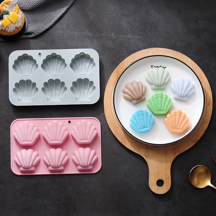Spot 6 even shell mousse Madeleine biscuit baking mold Xianbei chocolate cake mold silicone baking tray