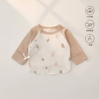 婴儿衣服薄款新生儿半背衣a类纯棉夏季0-3初生宝宝上衣和尚服夏装
