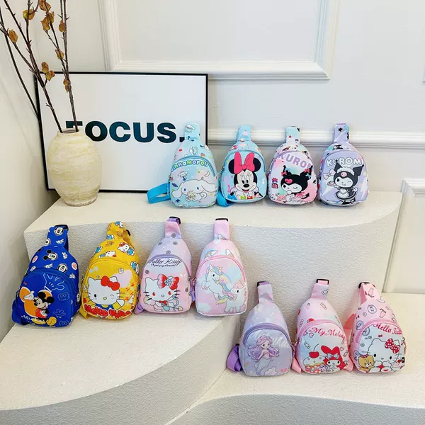 Cross-Border 2025 New Children's Bags Korean Spring and Summer Cartoon Chest Bags for Boys and Girls Lightweight Fashionable Travel Cross-Body Backpacks