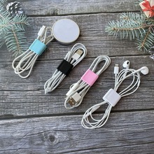 简约硅胶数据线充电线整理缠绕器 耳机绕线固定收纳扣 电商礼品