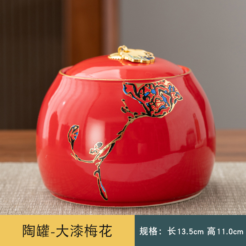 A5L Ceramic Tea Can for Black Tea, White Tea, Pu-erh Tea, Green Tea - Home and Office Use, Sealed Storage Can, Medium Size