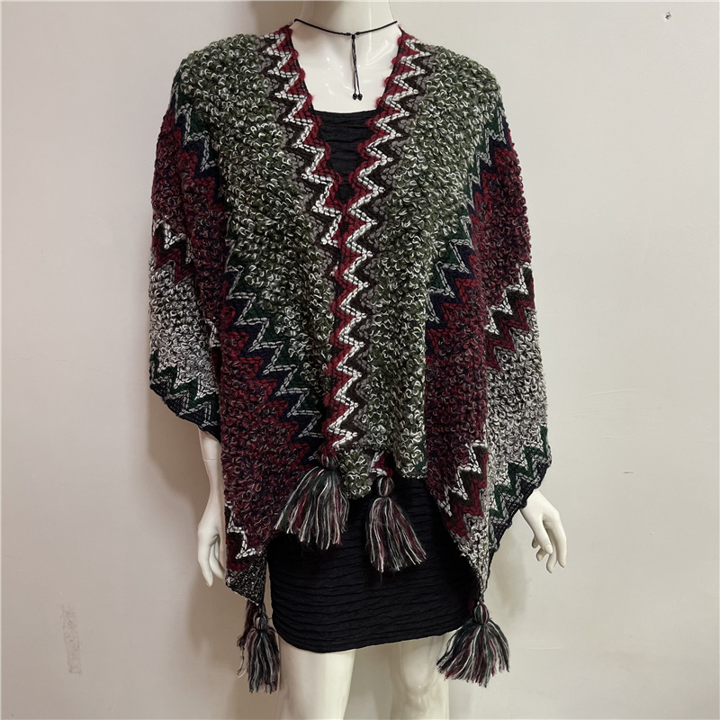 350g Weight Acrylic Fabric Type Daily Occasion V Neck Neckline Loose Version Color Block Pattern Winter, Spring, Autumn Season Women'S Gender Braid Design Vintage Style Style Women'S Vintage Style Color Block Braid 10