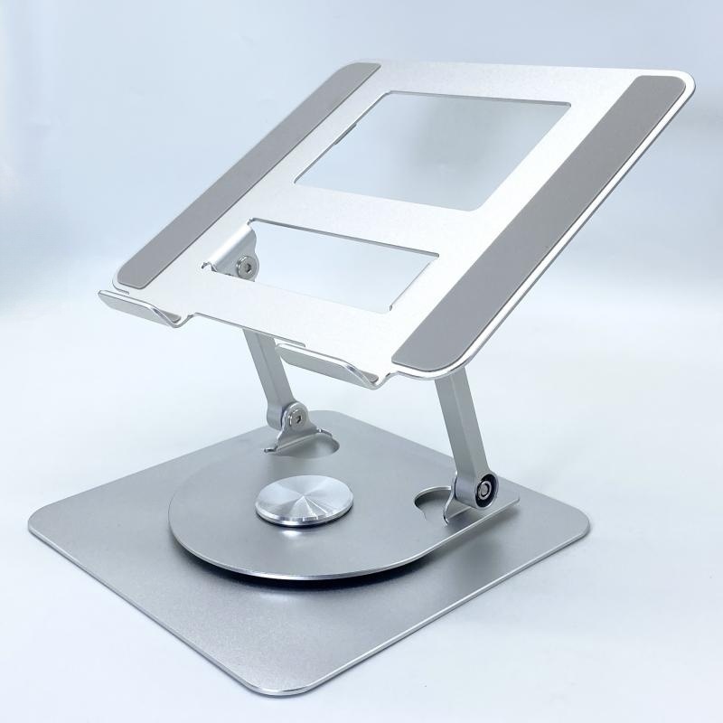 Factory Sales Laptop Stand with Rotating Aluminum Alloy Desk Riser, Cooling Bracket, Adjustable Height, Suspended Folding Computer Stand