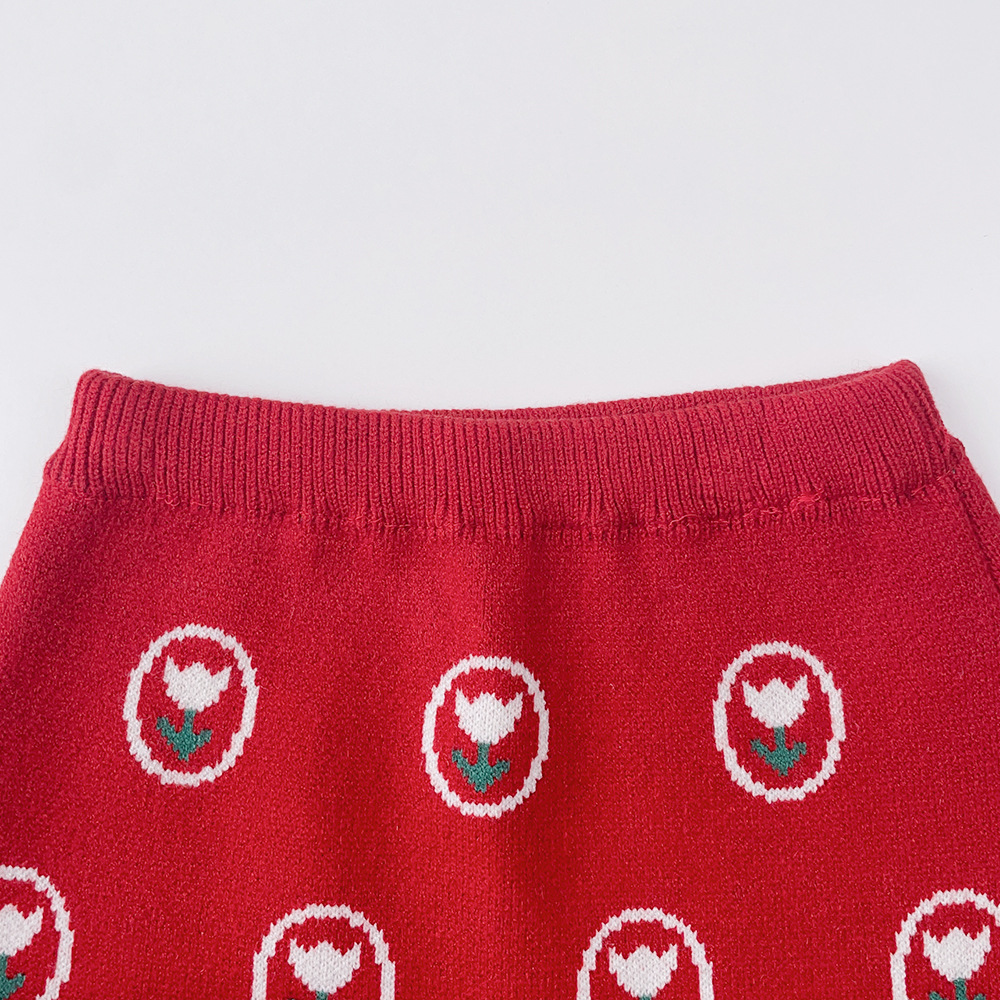 Pull pour enfants, Cardigan tricoté pour filles, ensemble deux pièces, petite robe parfumée, nouvelle collection automne_voghion.com