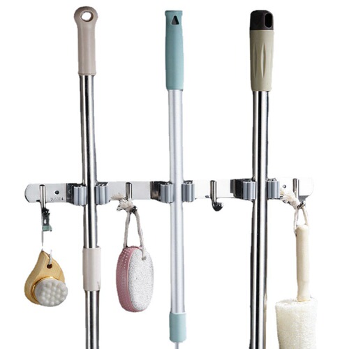 Mop hook organizer hanger without punching wall hanging bathroom broom clip artifact strong fixed buckle