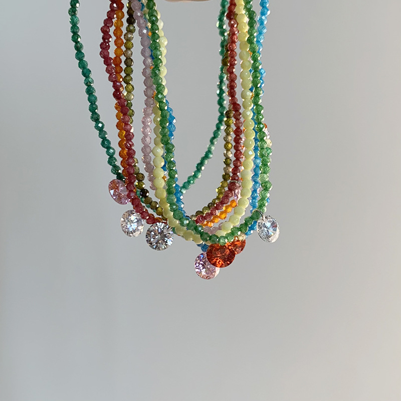 2025 nuevo original DIY colorido cuentas de azúcar de zircon colgante pulsera de nicho de verano para mujeres image 3