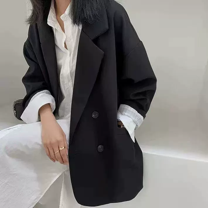 高级感咖色西装外套女2025年春秋新款休闲网红炸街宽松小个子西服