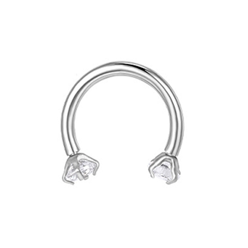 Amazon Classic Hot Sale Stainless Steel CZ Nose Ring Horseshoe Hoop 316L Steel C-Shaped BCR Nose Jewelry detail image 7