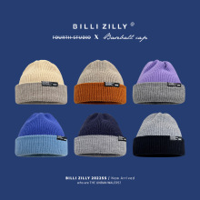 王嘉尔同款拼色针织帽子冬天男女同款ins毛线帽秋冬潮牌保暖冷帽