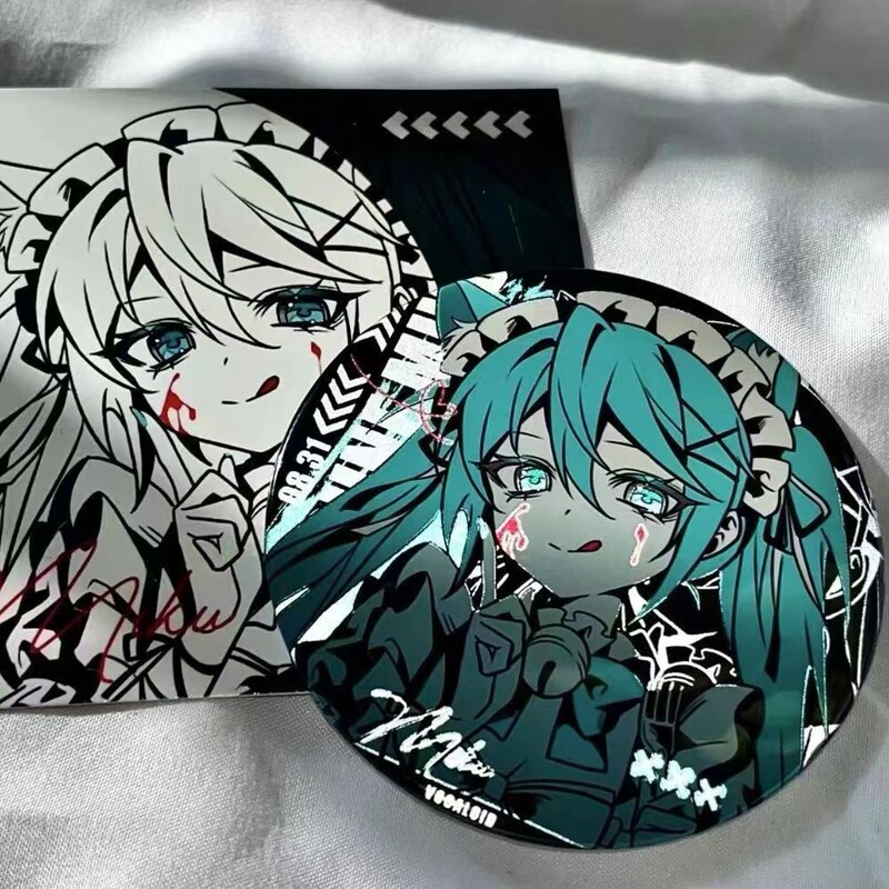 miku Hatsune miku Maid Double Flash Reflective Bar Cute Badge Two-dimensional Peripheral Homemade Fan Millet