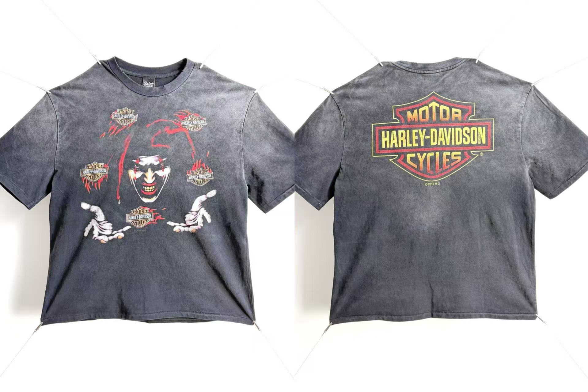 Saint Mxxxxxx Harley-Davidson T-shirt Clown Graphic Black