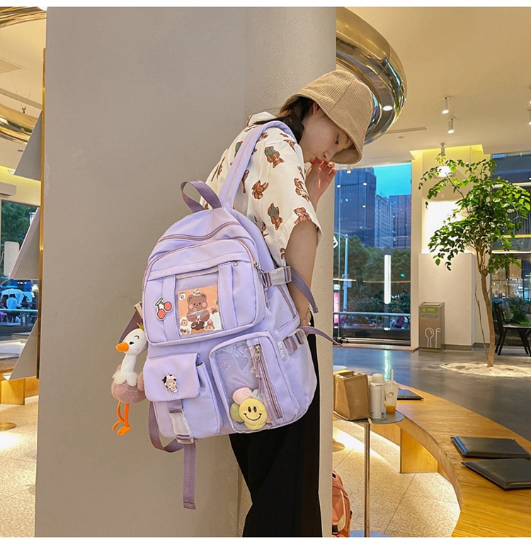 Korean Transparent Colorful Cartoon High School Backpack Wholesale Nihaojewelry display picture 10