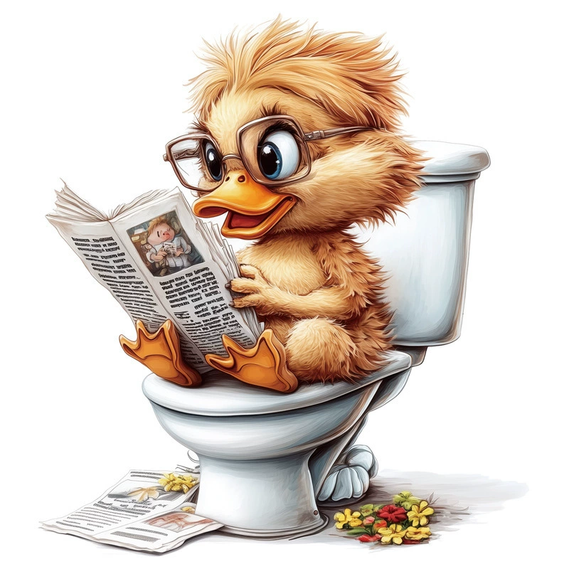 B.Duck, унитаз, наклейка, милые наклейки на стену, милые животные