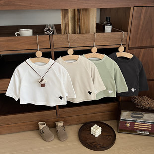 Boys' Spring and Autumn Soft Long-Sleeve T-Shirt New Korean Style Trendy Baby Clothes Versatile Basic Undershirt