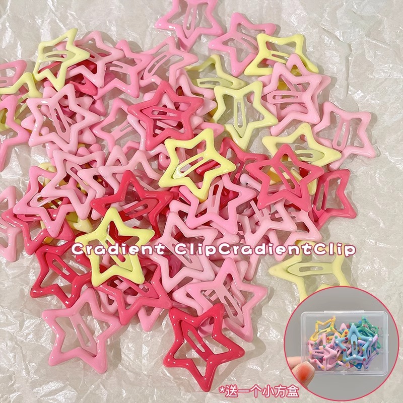 Pin de cabello de color estrella de pentacos pin de cabello de niñas pin de cabello lateral pin de cabello de dopamina pin de cabello pin BB pin