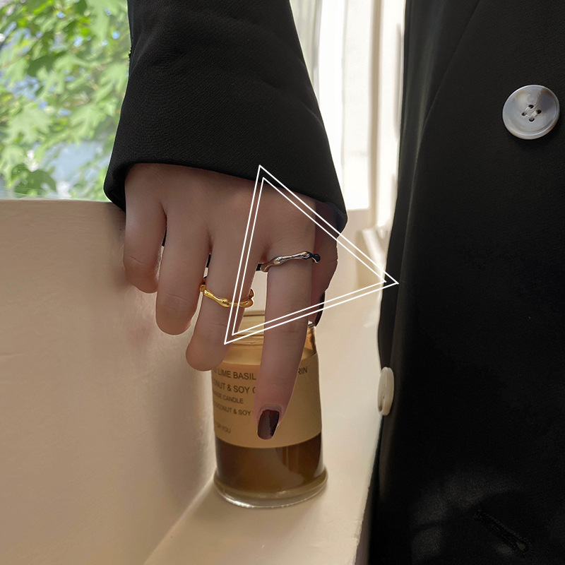 2021 new geometric irregular ring fashion Korean open ringpicture8