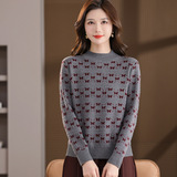 原版正品秋冬新款半高领羊毛打底衫纯色百搭宽松毛衣女套头加厚潮，女装针织衫/毛衣，妃慕昵服饰