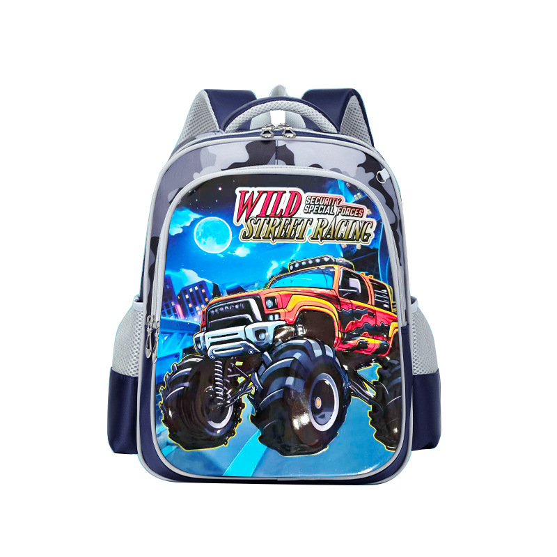 Nueva mochila escolar de dibujos animados mochila escolar 3D para estudiantes de escuela primaria 1-3 grado mochila de tela rabu súper ligera hombro para reducir la carga y proteger la columna