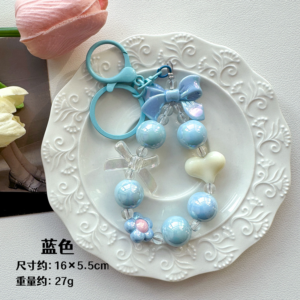 Arco de cuentas colgante llavero colgante decoración estrella de cinco puntas colgante caso de teléfono móvil colgante bolso de mujer colgante red