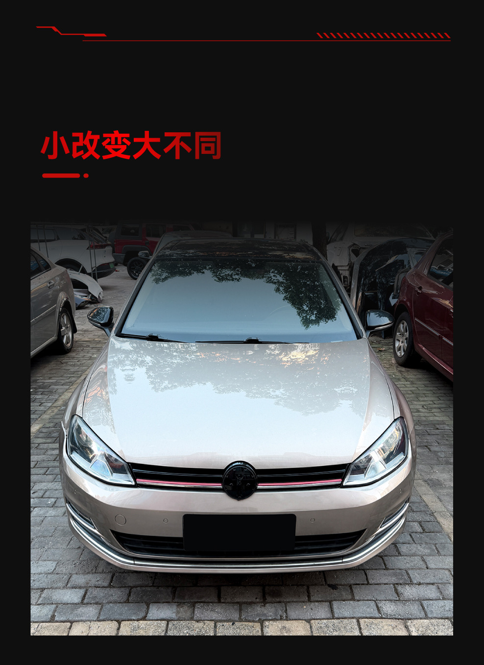 Suitable for 2013-2016 Volkswagen Golf 7 MK7 R model honeycomb center grille cross-border modification