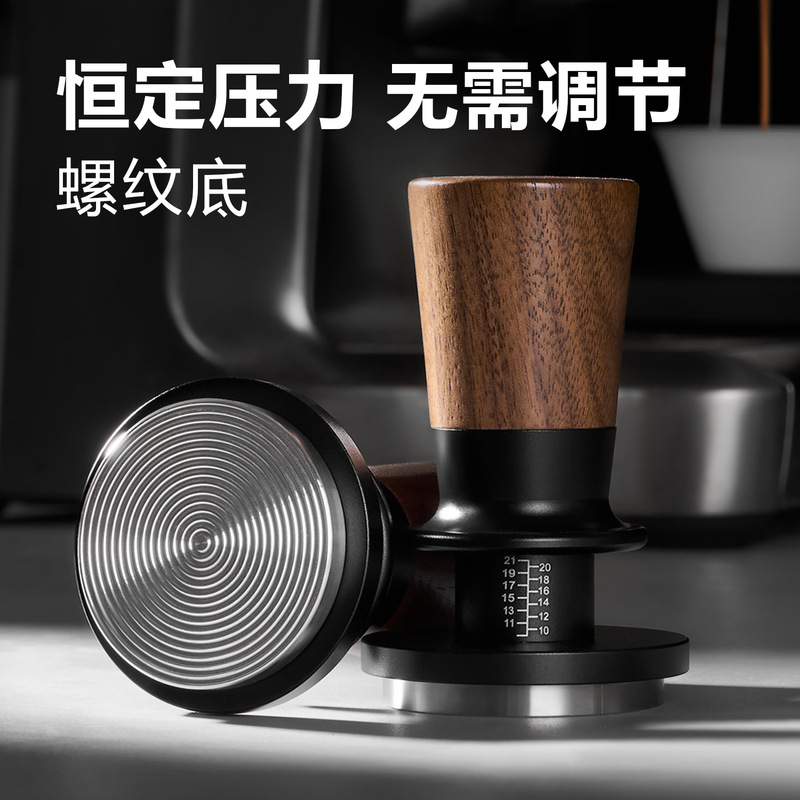 Factory Wholesale Italian Coffee Press Walnut Solid Wood Elastic Threaded Bottom 51/53/58mm Press Hammer Factory Wholesale Italian Coffee Press Walnut Solid Wood Elastic Threaded Bottom 51/53/58mm Press Hammer