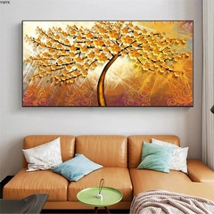 Modern high-definition home wall decor painting single abstract gold tree canvas painting for hallway wall hanging