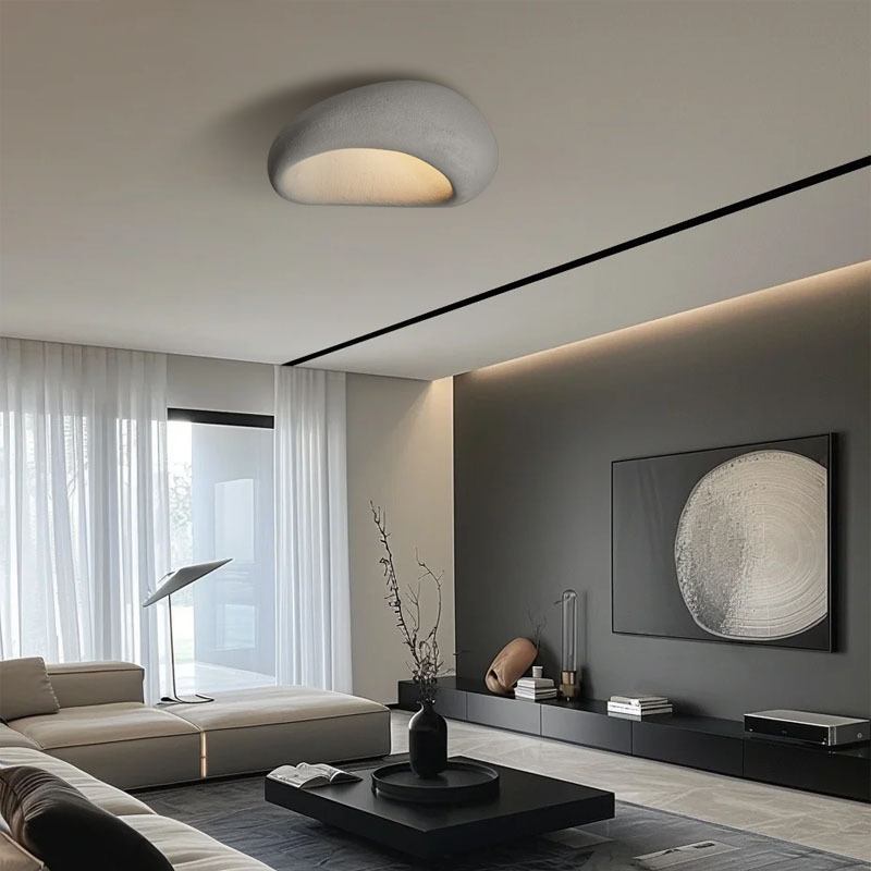 Lámparas de sala de estar comedor moderno japonés lámpara de techo silenciosa lámpara simple diseñador de lámparas de viento crema dormitorio lámpara de viento estudio