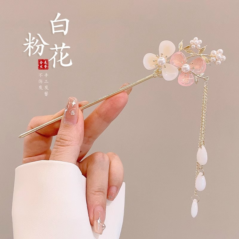 子供のかんざしの女性2024の新型の古風の新しい中国式の高級感のヘアピンの馬のスカートは漢服の髪の飾りを飾ります。|undefined