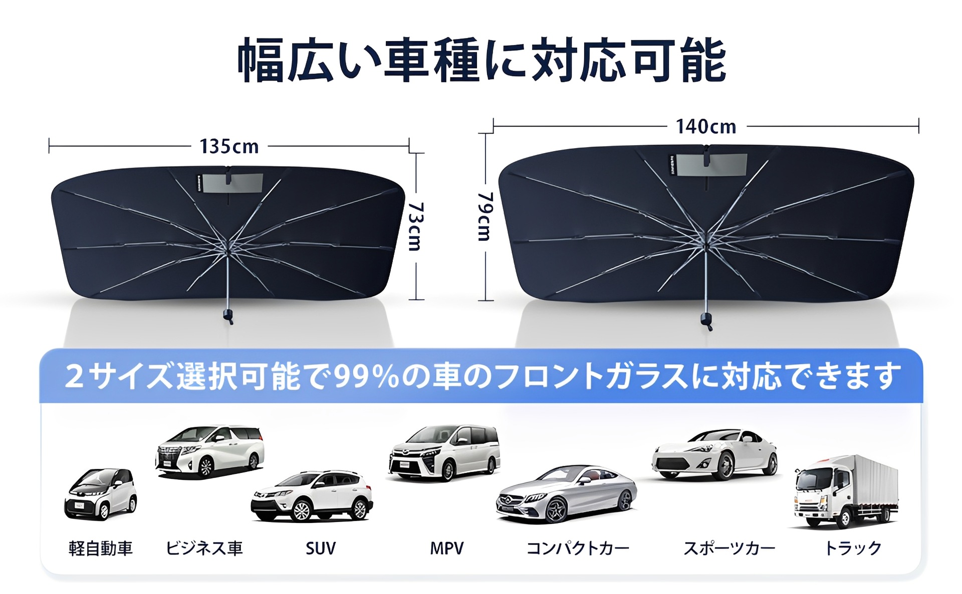 Cross-border car sunshade umbrella for front windshield, car sun protection and heat insulation umbrella, summer car sunshade for front windshield
