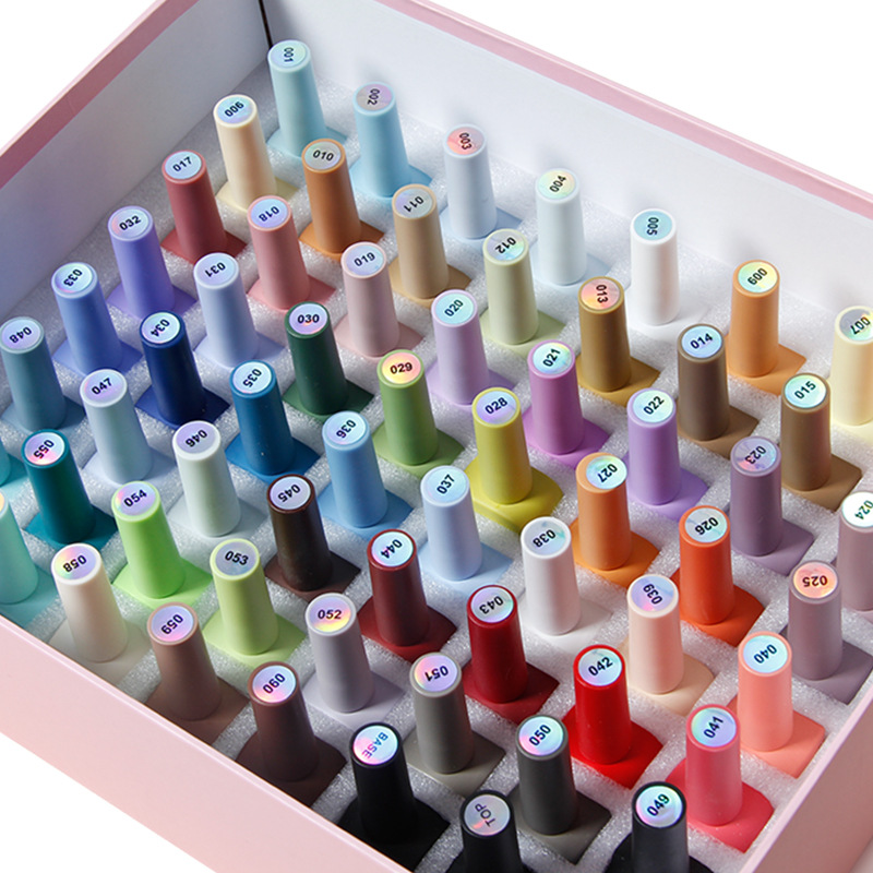 Unidad de manicura de uñas conjunto completo transfronterizo 2026 nuevo 60 colores de color de moda tienda de uñas un conjunto completo de pegamento de color especial
