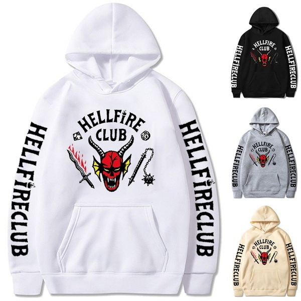 New Anime Hellfire Club Stranger Things 4 Hooded Sweatshirt Unisex Casual Pullover Top