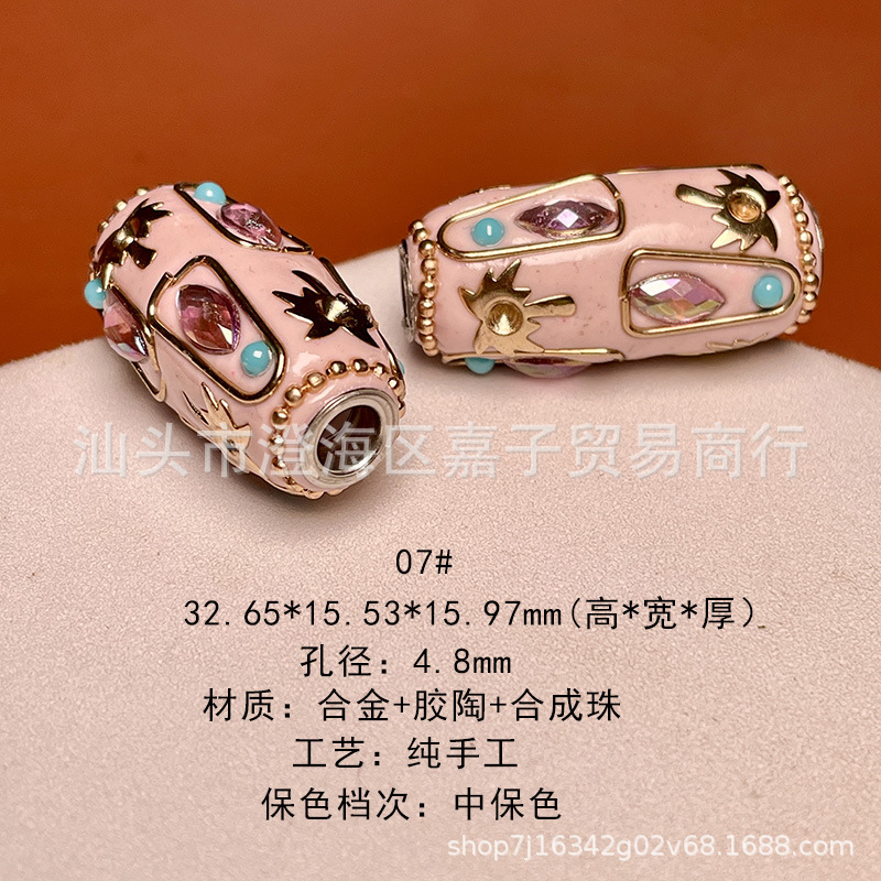 Nepal inlaid series handmade barrel beads diy accessories handmade loose beads spacer beads Buddha necklace accessories