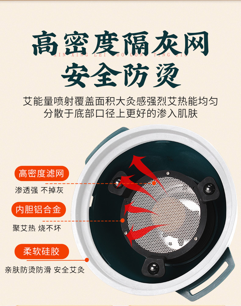 Magnetic Therapy Palace Moxibustion Device Home Warming Moxa Burner with 54 Moxa Sticks for Abdomen and Chest Care in use