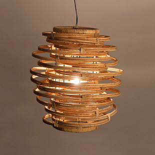 Art lamp Southeast Asia rattan chandelier silent style tea room Zen retro living room dining room bed & breakfast bedroom Japanese Rattan