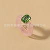 Brand acrylic colorful resin, ring with stone, South Korea, with gem