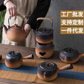 批发家用煮茶壶陶土壶陶瓷烧水壶窑变茶壶明火提梁壶侧把壶