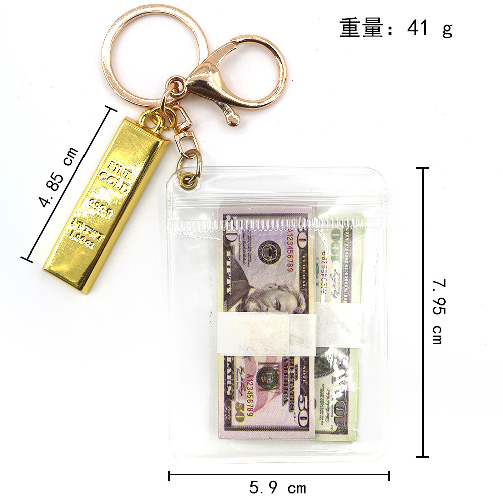 Simulación de dólar de Taiwán, dólar estadounidense, libra, won coreano, moneda indonesia, llavero, colgante de billetes de papel, medalla de oro, colgante de barra de oro, máquina de bebé